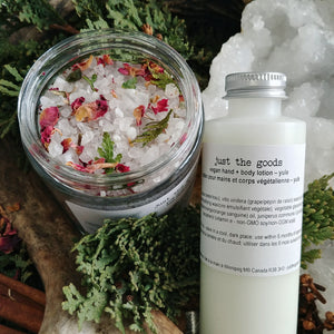 Just the Goods Winter Solstice / Yule bath and lotion set - just the goods handmade vegan crueltyfree nontoxic skincare