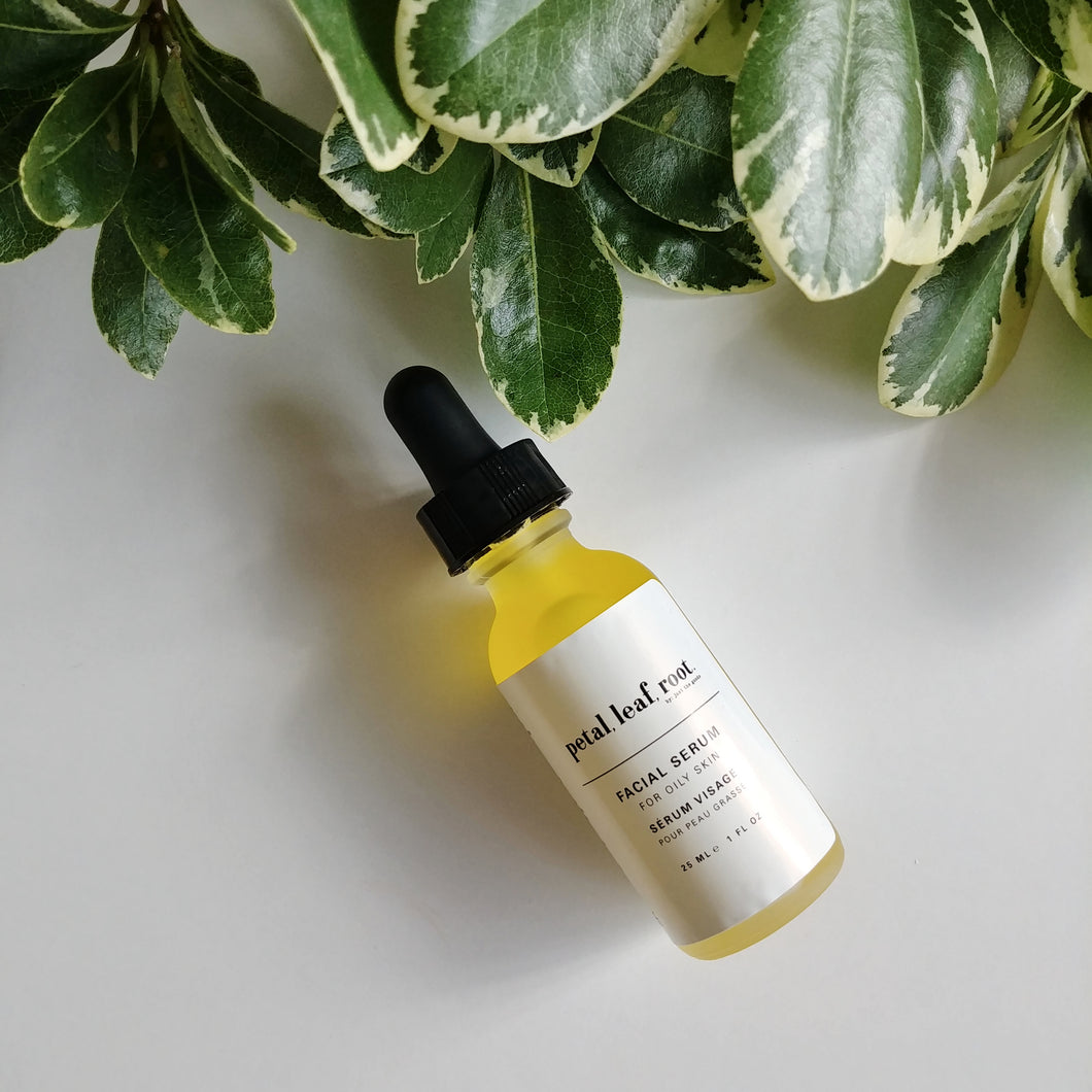 petal, leaf, root. by Just the Goods facial serum for oily skin