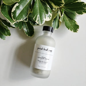 petal, leaf, root. by Just the Goods facial cleansing grains for oily skin