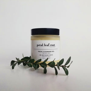 petal, leaf, root. by Just the Goods facial cleaning gel for dry skin