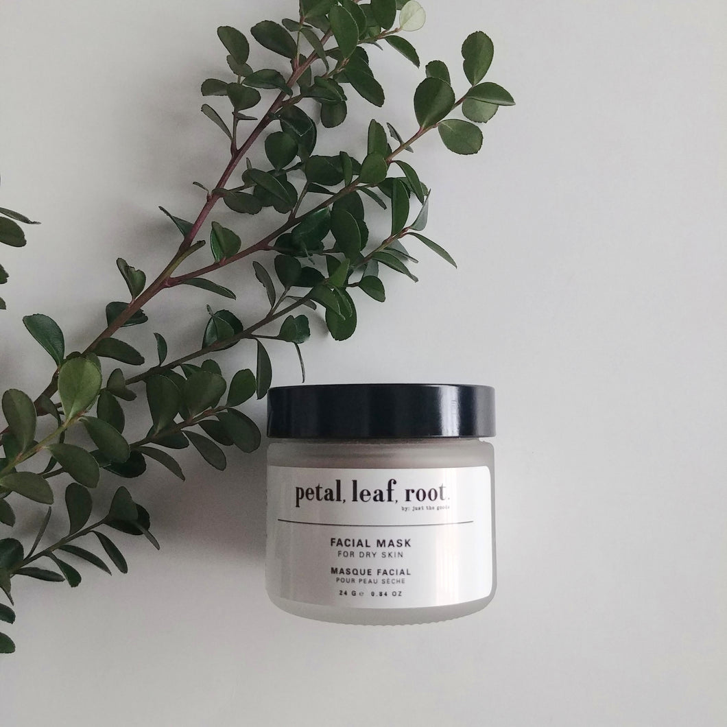 petal, leaf, root. by Just the Goods face mask for dry skin