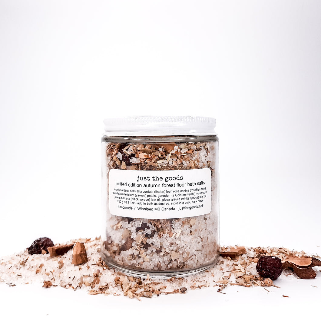 Restocked! Just the Goods limited edition autumn forest floor bath salts