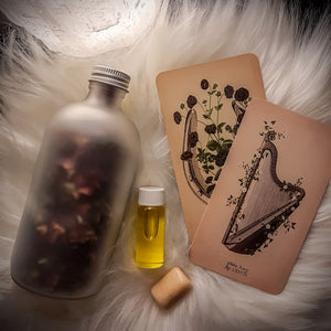 Just the Goods limited edition midnight magic bath salts, perfume oil, and moonstone