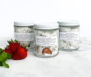 Just the Goods limited edition vegan strawberry mint foot soak