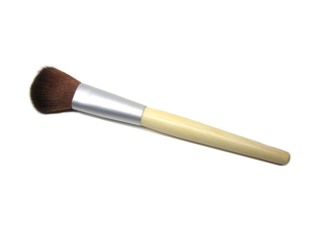 vegan cosmetics brush with bamboo handle - blush and bronzer - just the goods handmade vegan crueltyfree nontoxic skincare