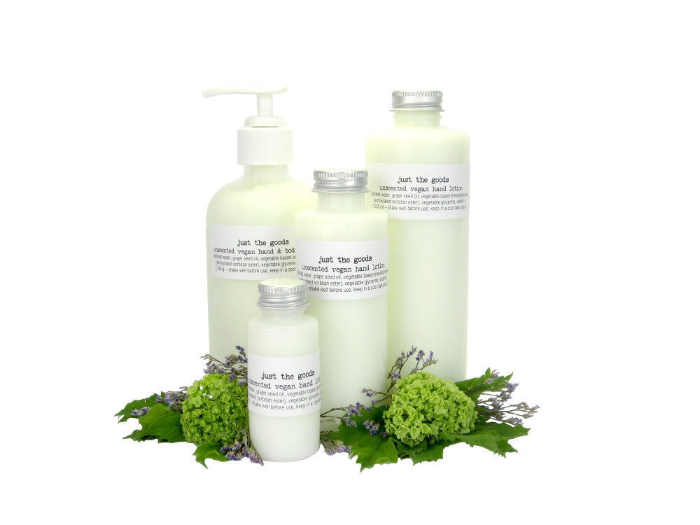 Just the Goods vegan unscented hand and body lotion - just the goods handmade vegan crueltyfree nontoxic skincare