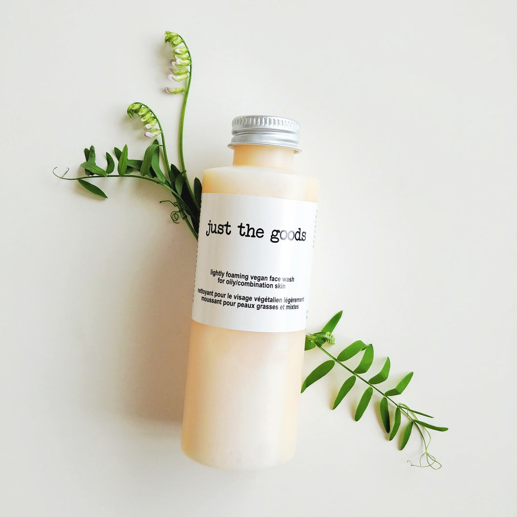 Just the Goods vegan face wash for oily/combination skin