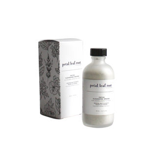petal, leaf, root. by Just the Goods facial cleansing grains for normal/sensitive skin